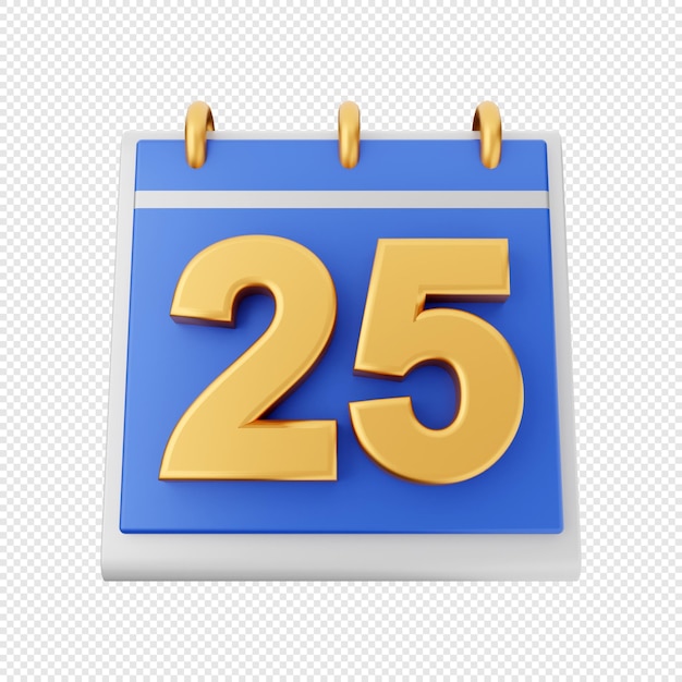 Ilustración de icono de programación de fecha de calendario 3D