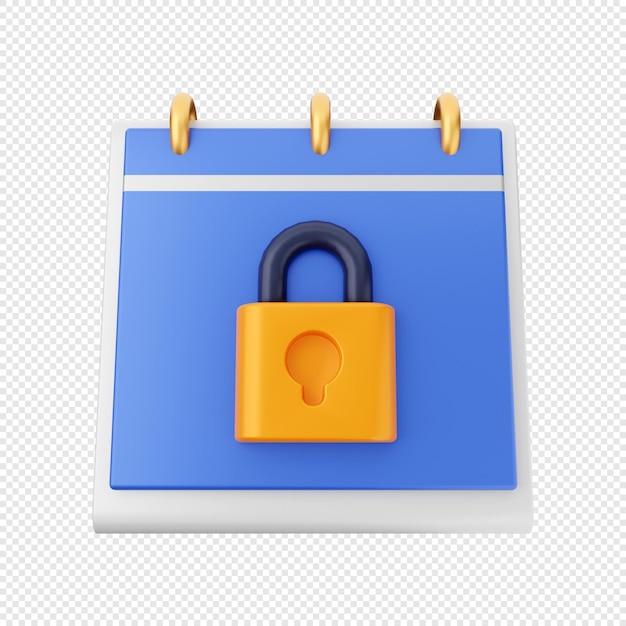 Ilustración de icono de programación de fecha de calendario 3D