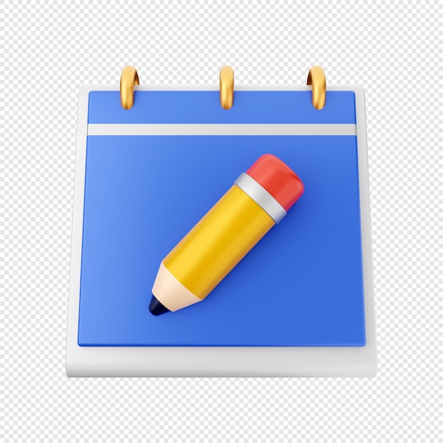 Ilustración de icono de programación de fecha de calendario 3D