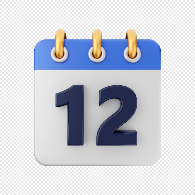Ilustración de icono de programación de fecha de calendario 3D