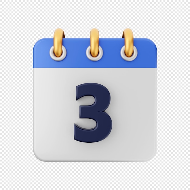 Ilustración de icono de programación de fecha de calendario 3D