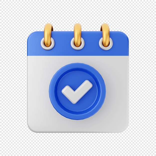 Ilustración de icono de programación de fecha de calendario 3D