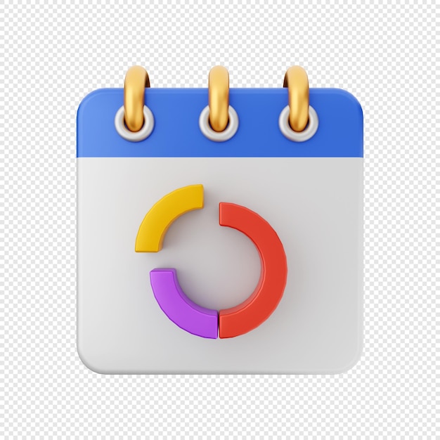 Ilustración de icono de programación de fecha de calendario 3D