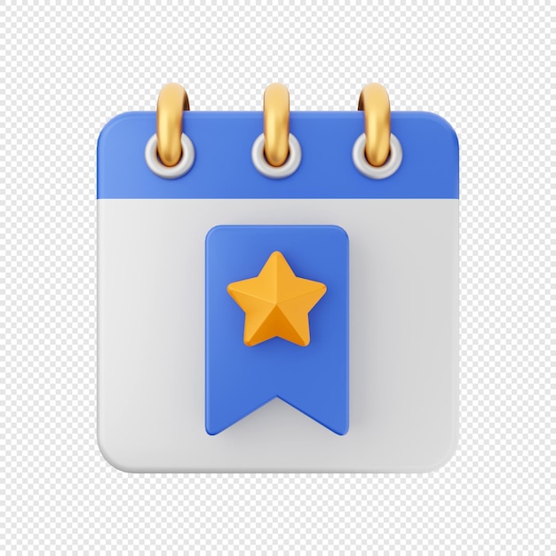 Ilustración de icono de programación de fecha de calendario 3D
