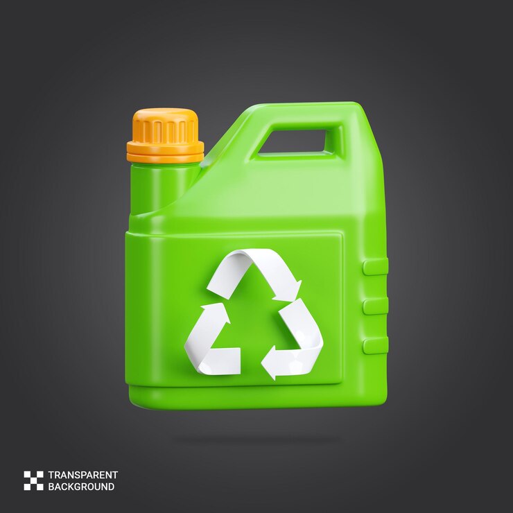 PSD ilustración del icono de reciclaje de la lata de plástico en psd 3d
