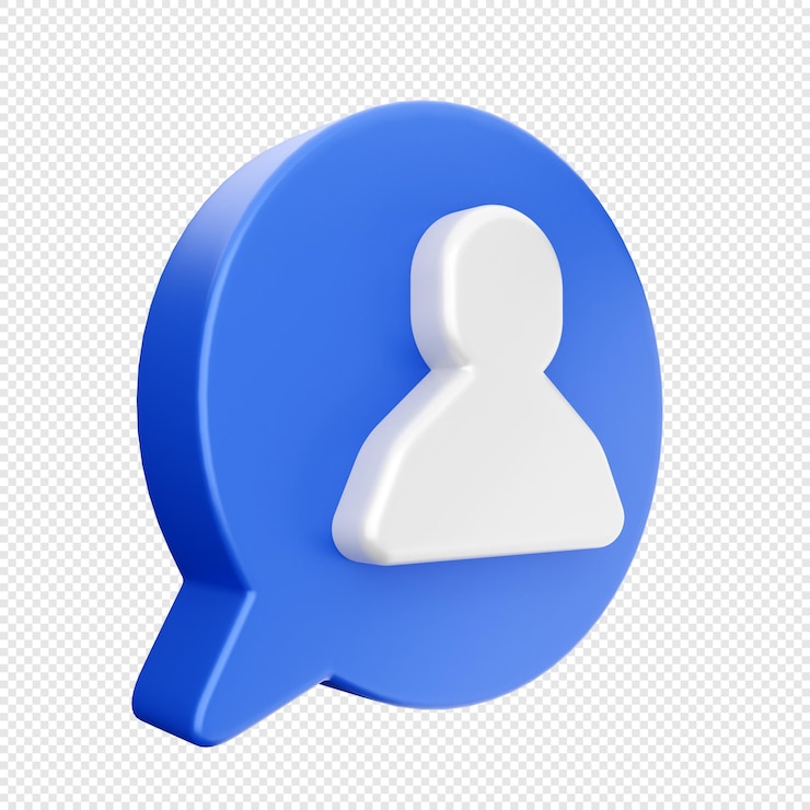 PSD ilustración del icono de las redes sociales en 3d