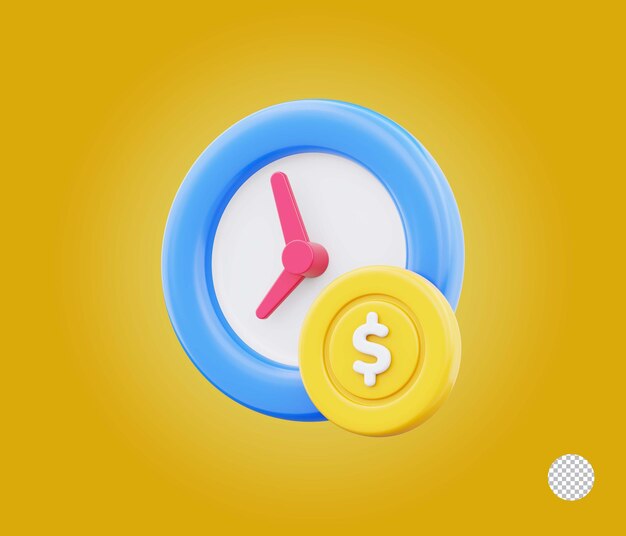 Ilustración de icono de reloj de finanzas y tiempo moderno Concepto de ahorrar tiempo y dinero en finanzas