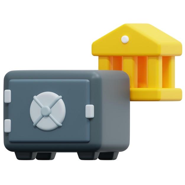 Ilustración de icono de render 3d de caja segura