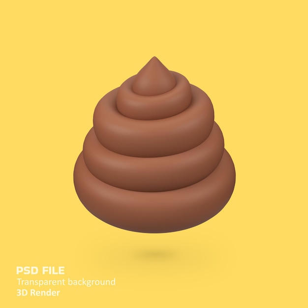 Ilustración del icono de renderización 3D aislado de caca