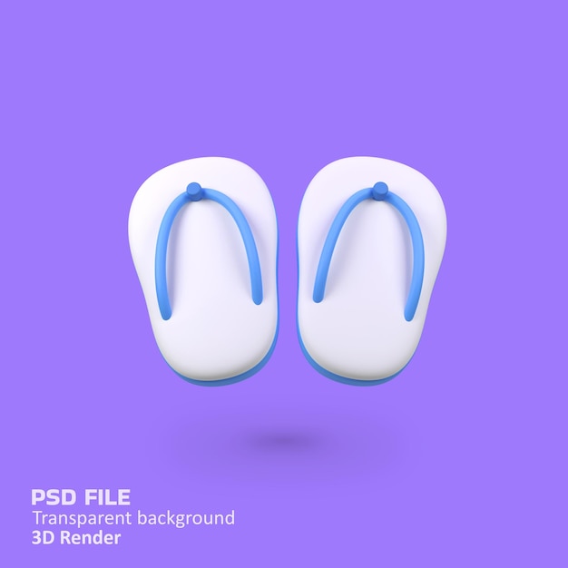Ilustración del icono de renderización 3D aislado de flipflops