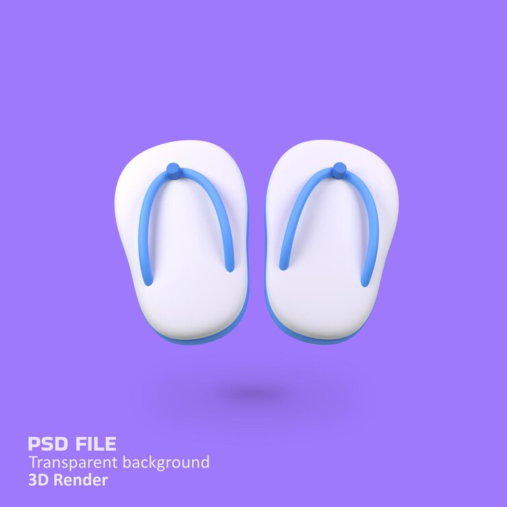 PSD ilustración del icono de renderización 3d aislado de flipflops