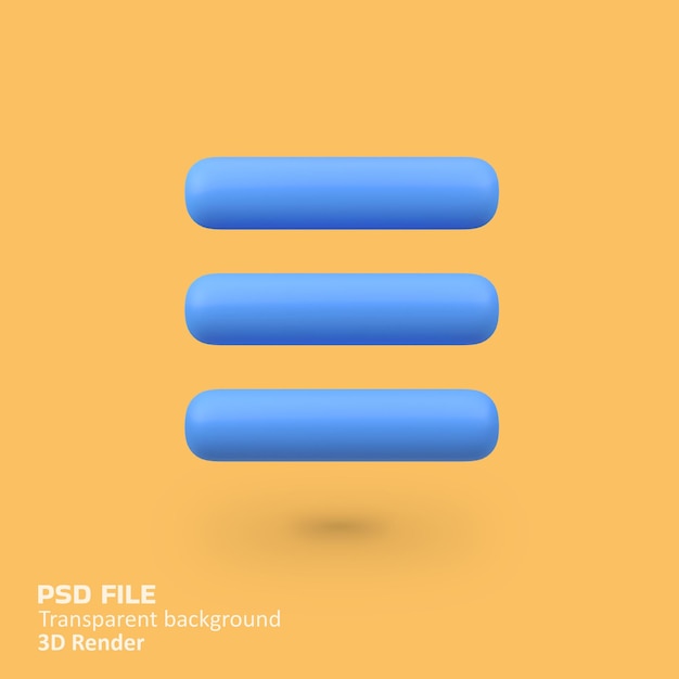 Ilustración del icono de renderización 3D aislado del menú de la aplicación