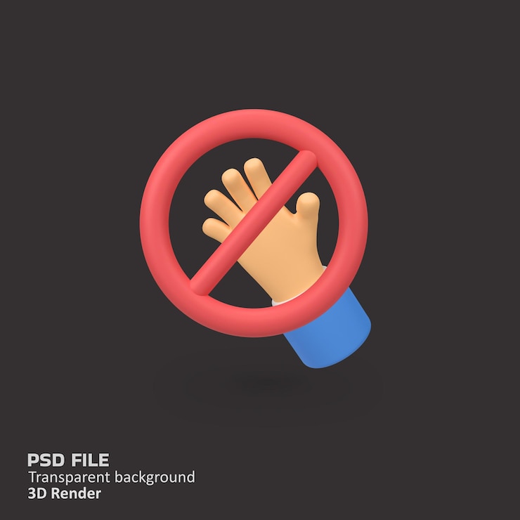 PSD ilustración del icono de renderización 3d aislado del signo de prohibición del círculo cruzado