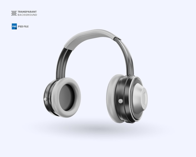 Ilustración del icono de renderización 3d de los auriculares