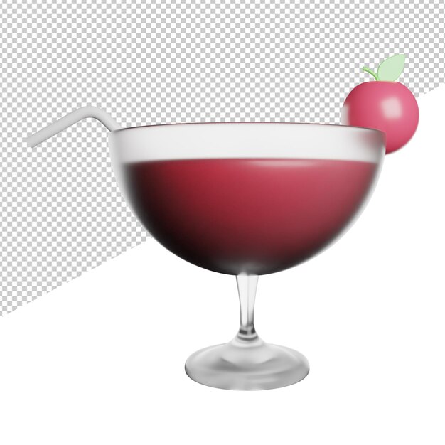 PSD ilustración del icono de renderización 3d de la bebida de cóctel jugo