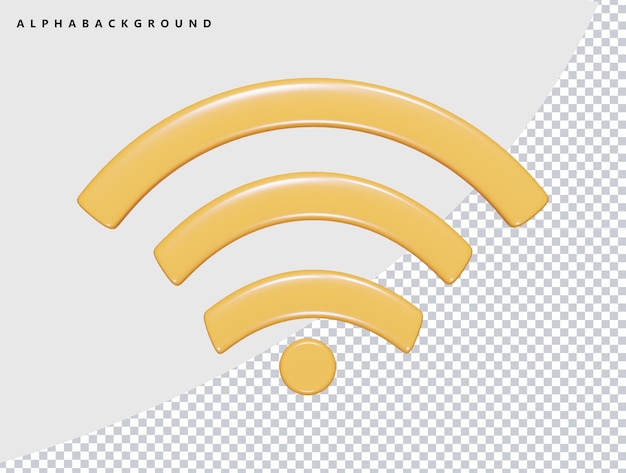 Ilustración del icono de renderización wifi 3d