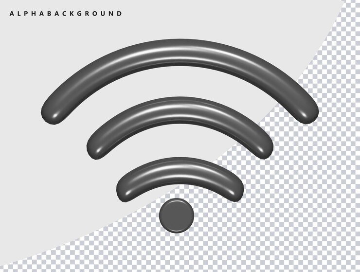 PSD ilustración del icono de renderización wifi 3d