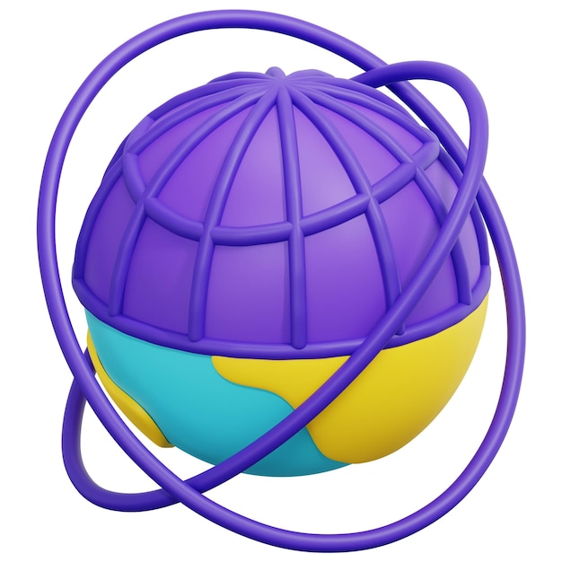 PSD ilustración de icono de renderizado 3d mundial