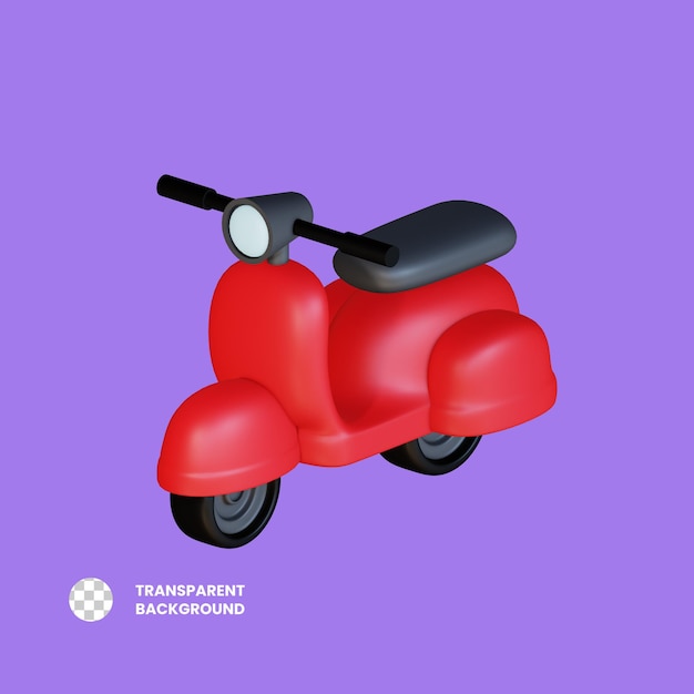 PSD ilustración de icono renderizado 3d de scooter