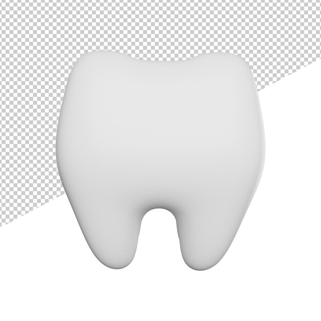 Ilustración de icono de renderizado 3d de vista lateral saludable de cuidado dental sobre fondo transparente