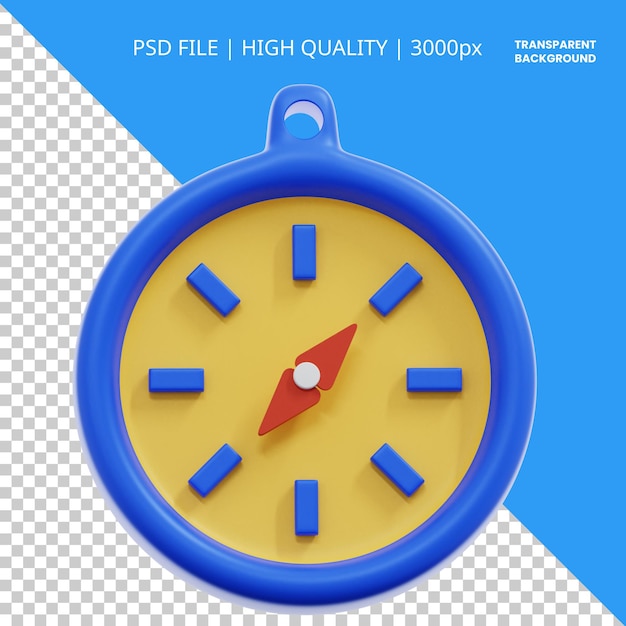 PSD ilustración del icono de representación 3d de tiempo