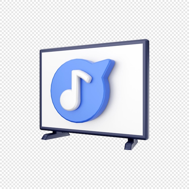 ilustración de icono de reproductor de música de tv inteligente 3d