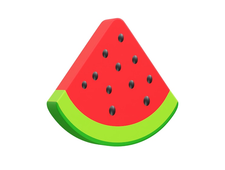 PSD ilustración del icono de la sandía en 3d