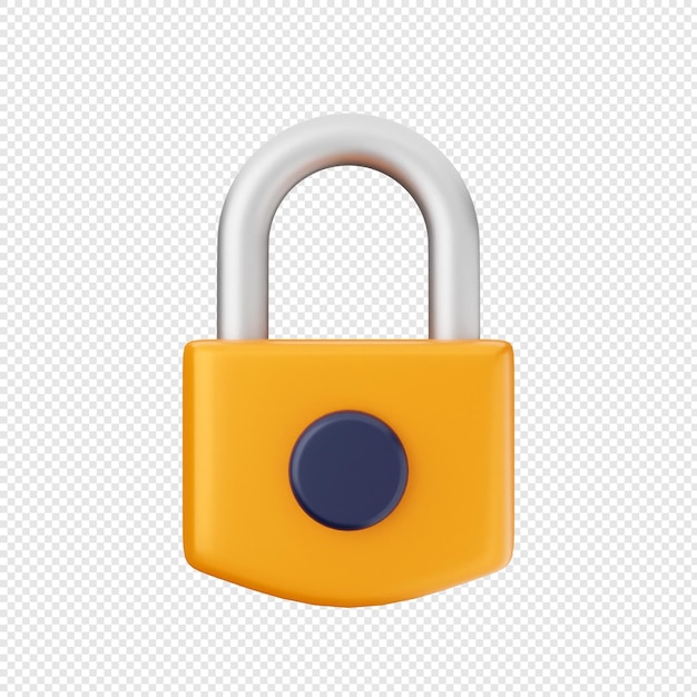 Ilustración de icono de seguridad de bloqueo de candado 3d