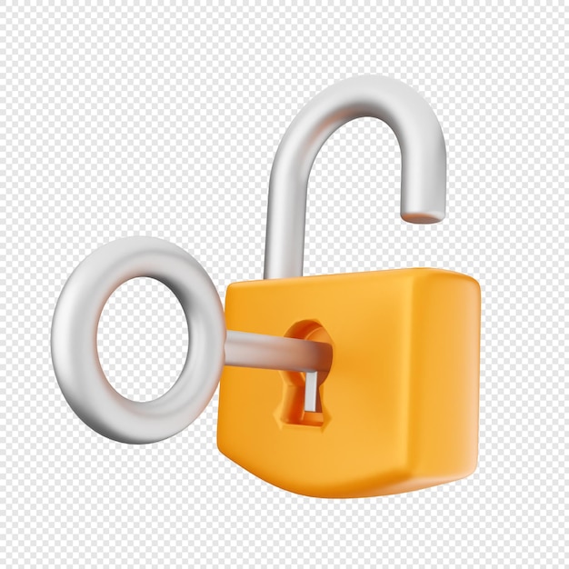 Ilustración de icono de seguridad de bloqueo de candado 3d