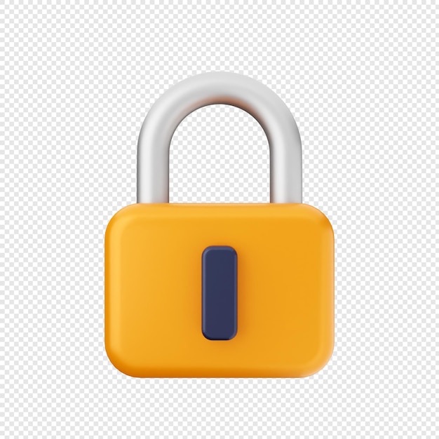 Ilustración de icono de seguridad de bloqueo de candado 3d