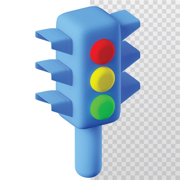 Ilustración del icono de semáforo 3D