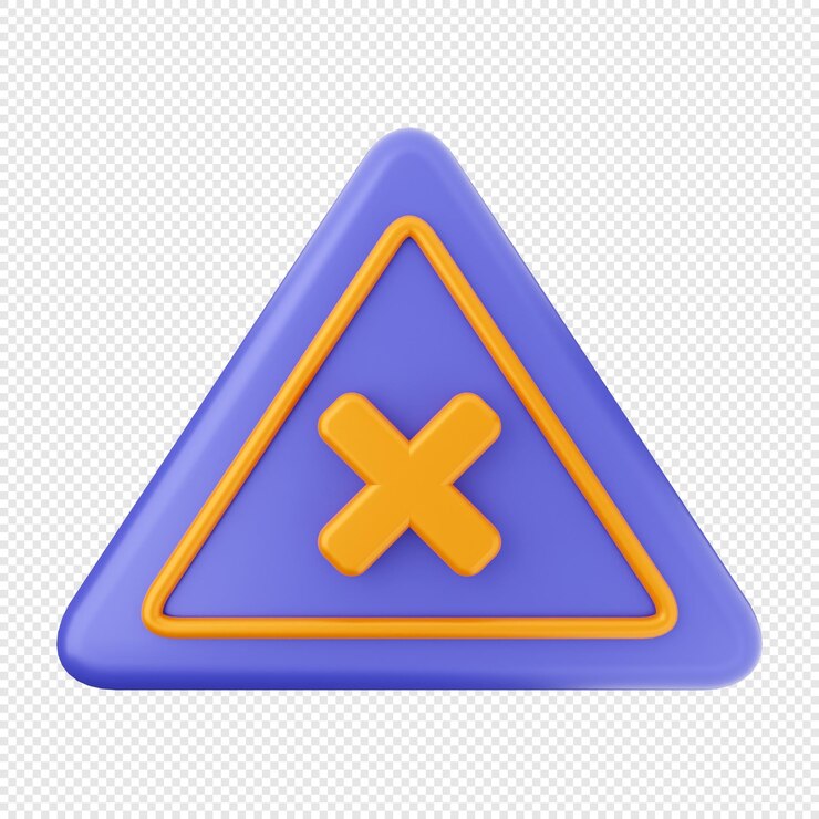 PSD ilustración del icono de la señal de alerta de advertencia 3d