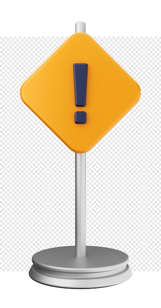 Ilustración del icono de la señal de alerta de advertencia 3D