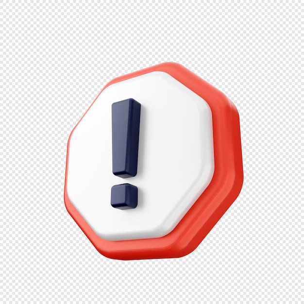Ilustración del icono de la señal de alerta de advertencia 3d