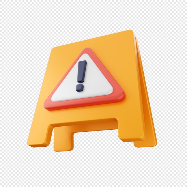PSD ilustración del icono de la señal de alerta de advertencia 3d