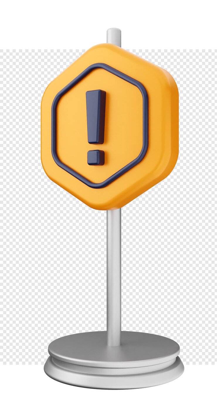 PSD ilustración del icono de la señal de alerta de advertencia 3d