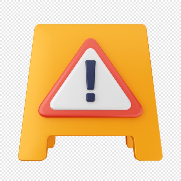 Ilustración del icono de la señal de alerta de advertencia 3D