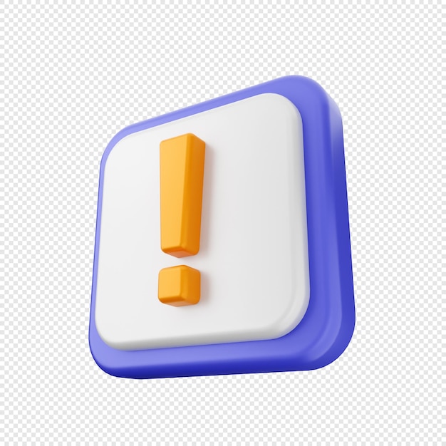 Ilustración del icono de la señal de alerta de advertencia 3D