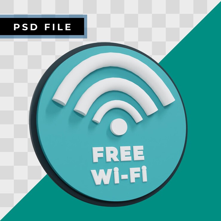 PSD ilustración de icono de señal wifi gratis en 3d, realista y de alta resolución