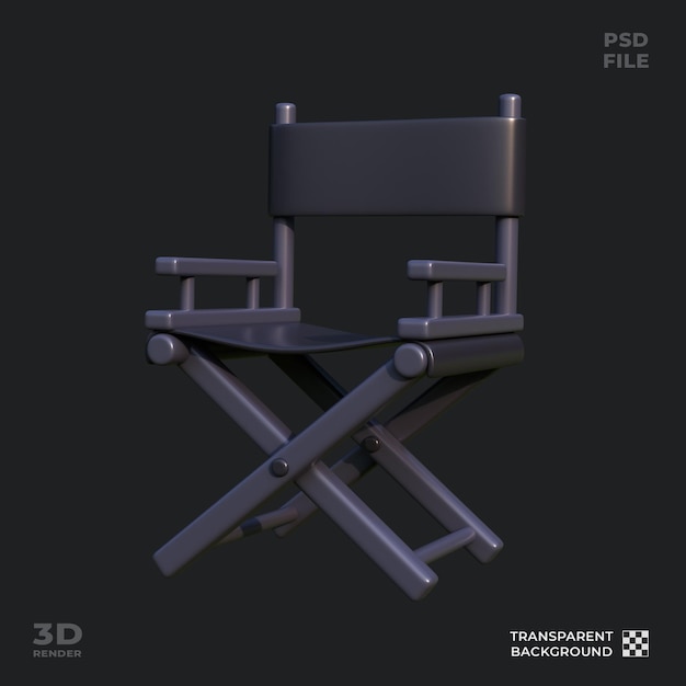 PSD ilustración del icono de la silla 3d perfecta para el diseño de la interfaz de usuario del tema del cine