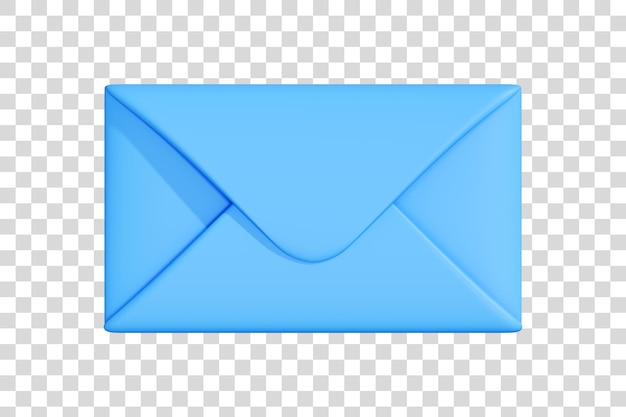 Ilustración del icono del sobre azul cerrado en 3D