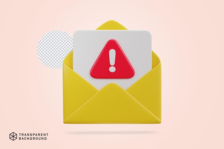 PSD ilustración del icono del sobre de correo electrónico no deseado 3d