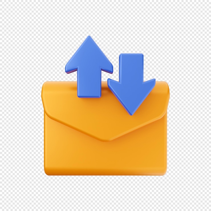PSD ilustración de icono de sobre de mensaje de correo electrónico 3d