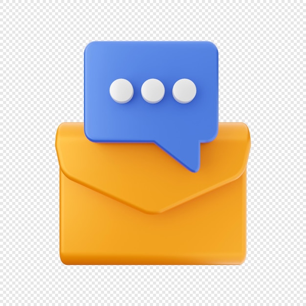 Ilustración de icono de sobre de mensaje de correo electrónico 3d