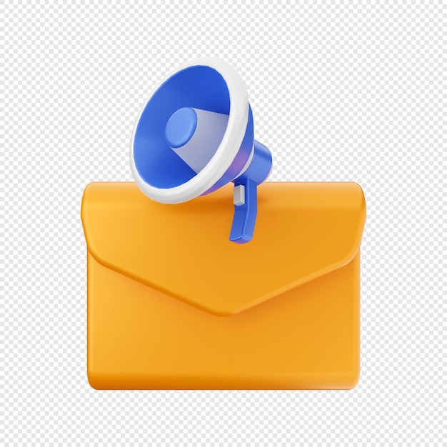 Ilustración de icono de sobre de mensaje de correo electrónico 3d