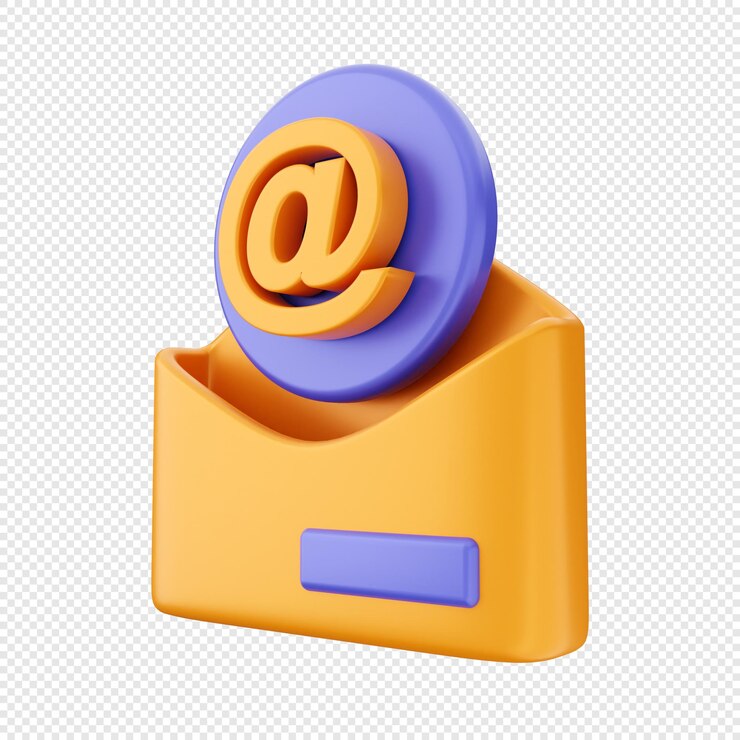 PSD ilustración del icono del sobre del mensaje de correo electrónico en 3d