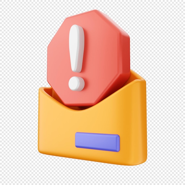 Ilustración del icono del sobre del mensaje de correo electrónico en 3D
