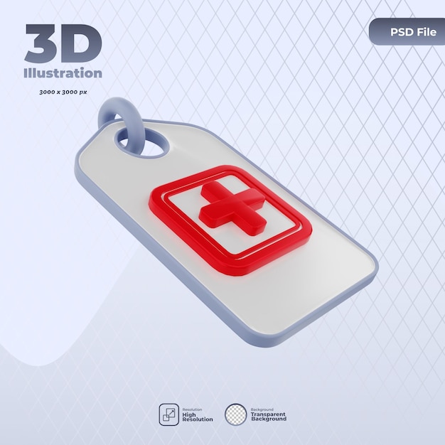 Ilustración de icono de suministros médicos 3d