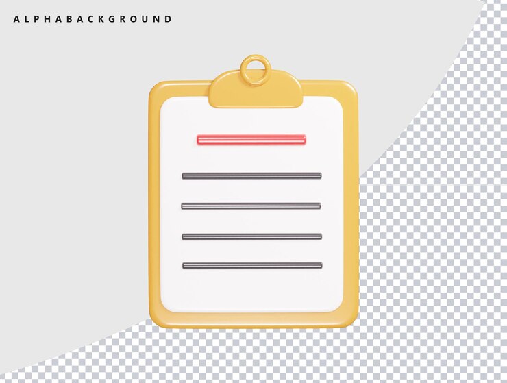 PSD ilustración del icono del tablón de recortes en 3d