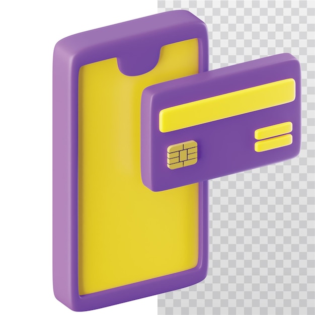 Ilustración del icono de tarjeta de crédito en 3D